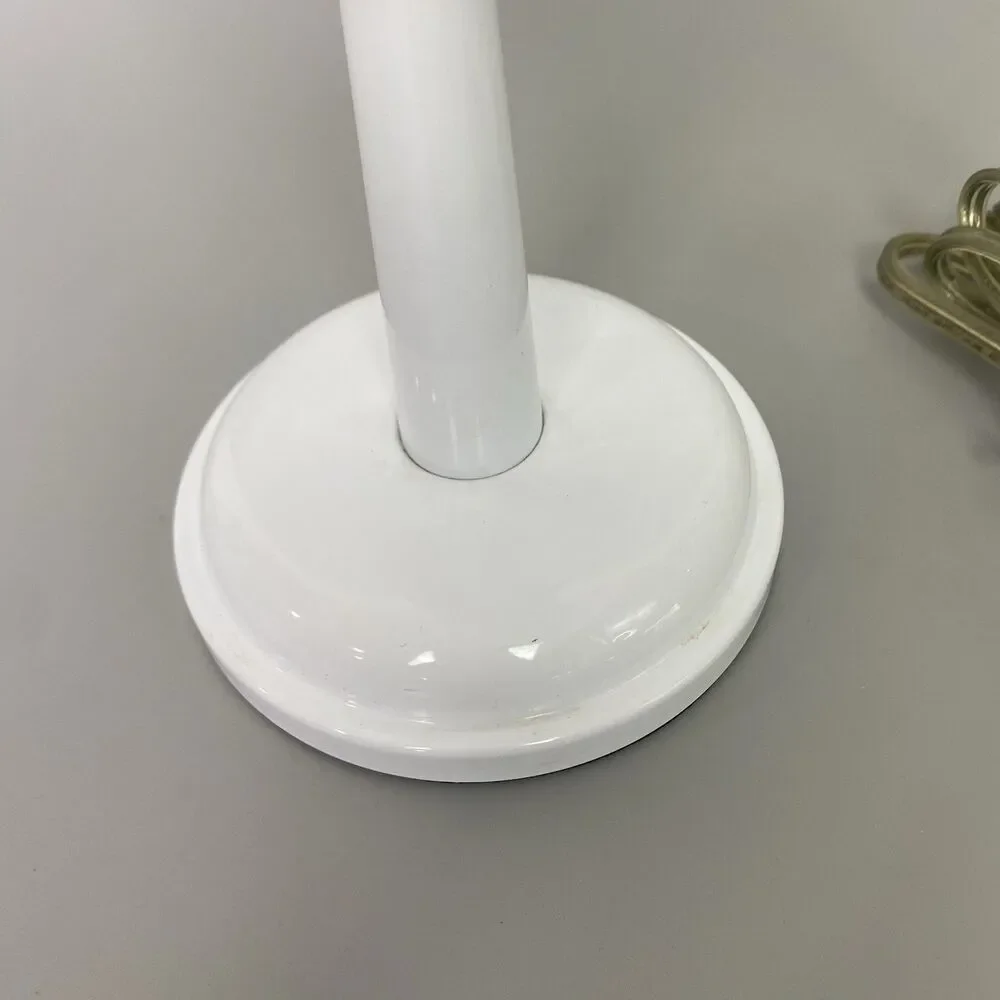 Vintage Lighted Vanity Makeup Mirror Round White Plug In 5x plus Magnification